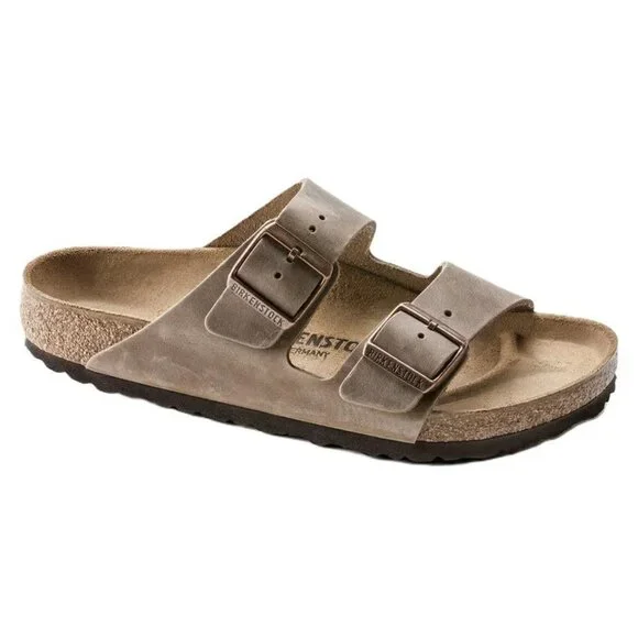 Birkenstock Unisex Arizona Oiled Leather Tabacco Brown Sandal Hard Footbed